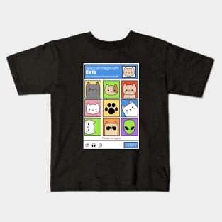 SELECT ALL IMAGES WITH CATS CAT CAPTCHA Kids T-Shirt